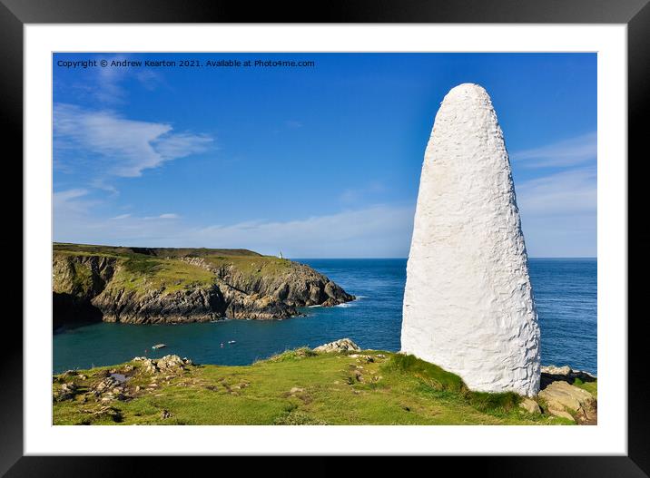 Harbour markers at Porthgain, Pembrokeshire Framed Mounted Print by Andrew Kearton