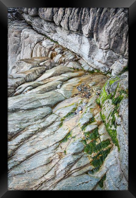 Coastal abstract, Cwmtydu, Wales Framed Print by Andrew Kearton