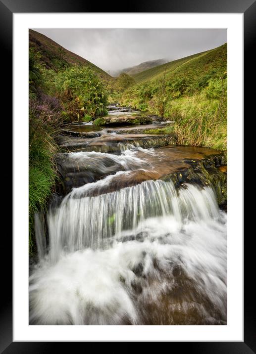 Fairbrook waterfall, Peak District, Derbyshire Framed Mounted Print by Andrew Kearton