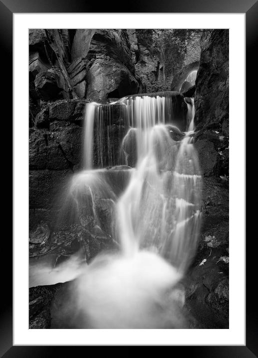 Lumsdale Falls, Matlock, Derbyshire Framed Mounted Print by Andrew Kearton