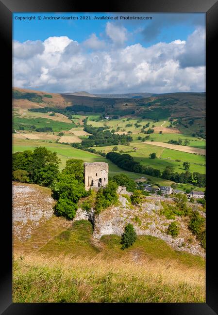 Peveril Castle and Cave Dale, Derbyshire, England Framed Print by Andrew Kearton