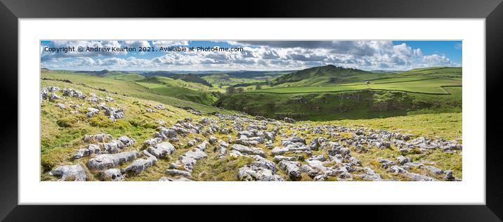 Limestone pavement in the Peak District Framed Mounted Print by Andrew Kearton