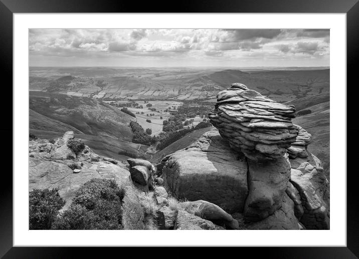 View of Edale from Upper Tor, Kinder Scout, Derbyshire Framed Mounted Print by Andrew Kearton