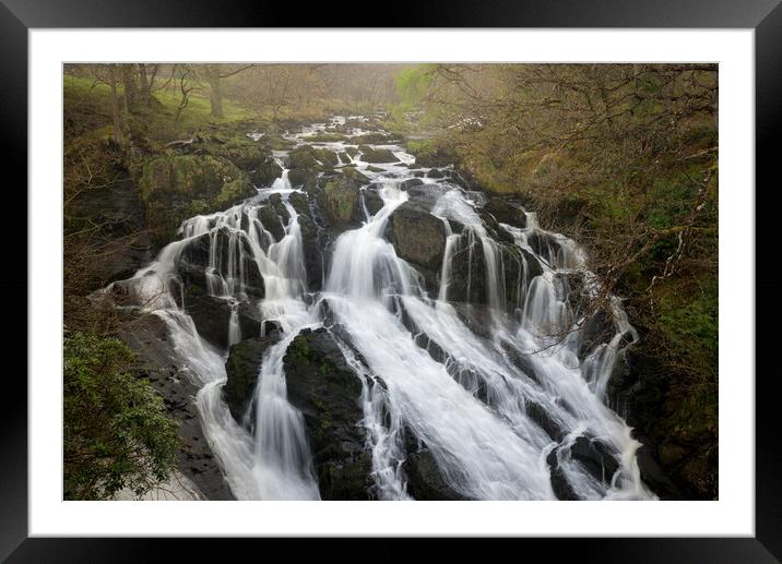 Swallow Falls, Betws-y-Coed, Snowdonia Framed Mounted Print by Andrew Kearton
