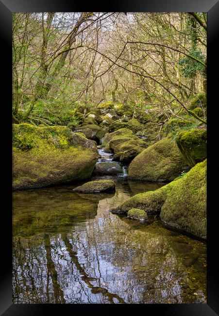 Rocky stream in the Conwy Valley, North Wales Framed Print by Andrew Kearton