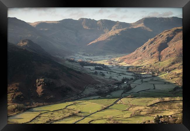 Morning frost in Great Langdale Framed Print by John Malley