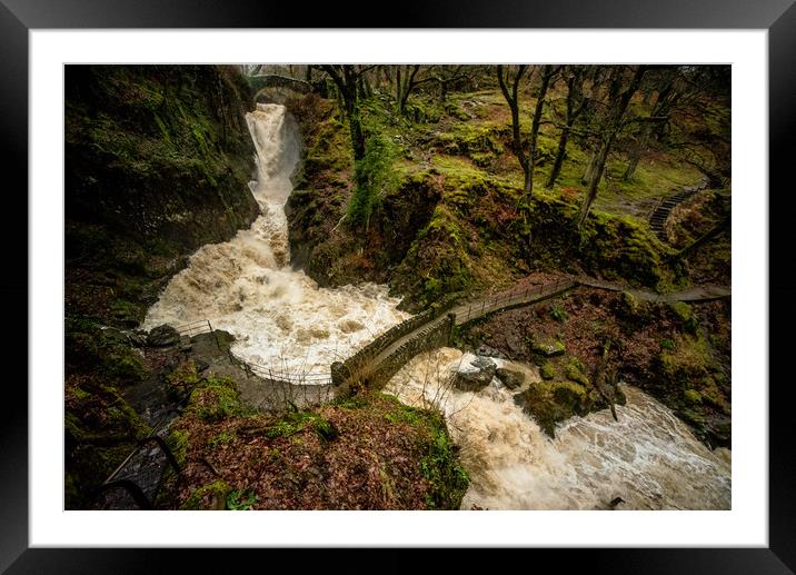 The rain mainly falls in the Lake District Framed Mounted Print by John Malley