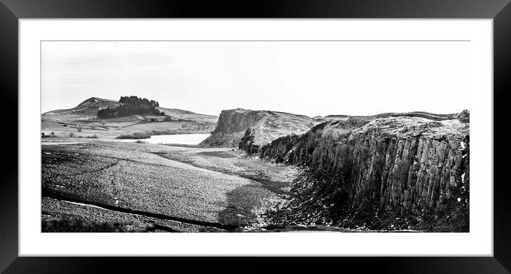 Hadrians Wall Framed Mounted Print by John Malley