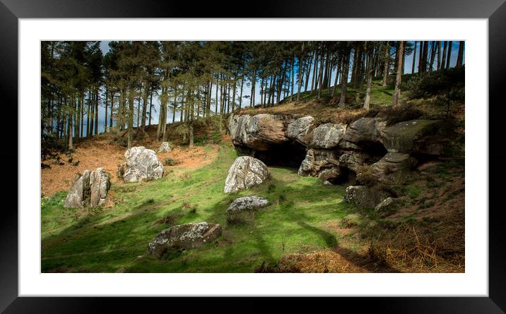 St Cuthbert's Cave Framed Mounted Print by John Malley
