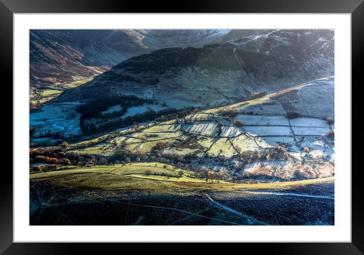 Cold and Frosty in the Newlands Valley Framed Mounted Print by John Malley