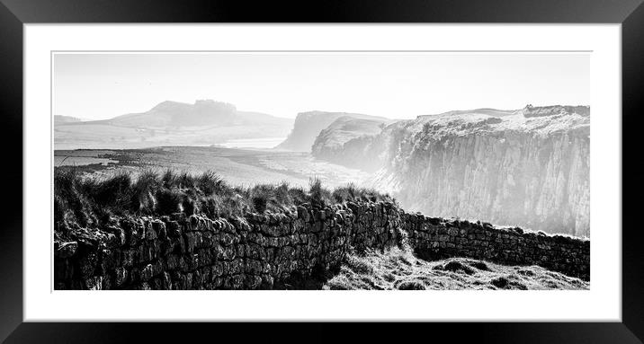 Towards Crag Lough on Hadrian's Wall Framed Mounted Print by John Malley