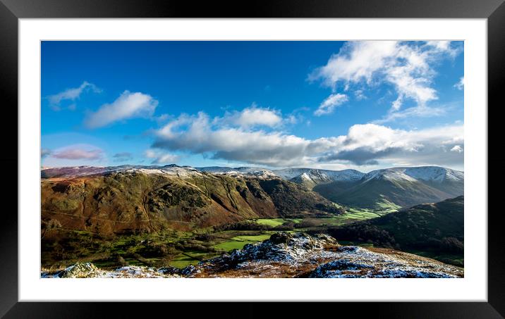 Patterdale from Aniston Crag Framed Mounted Print by John Malley