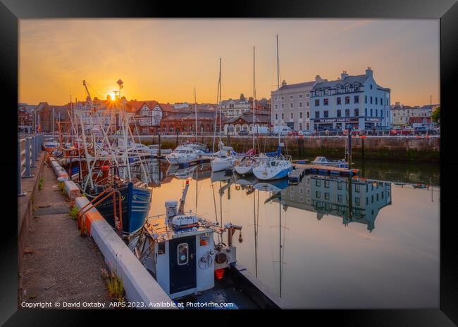 Douglas Harbour Sunset - Isle of Man Framed Print by David Oxtaby  ARPS