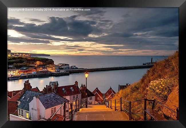  199 Steps in Whitby at Dusk Framed Print by David Oxtaby  ARPS