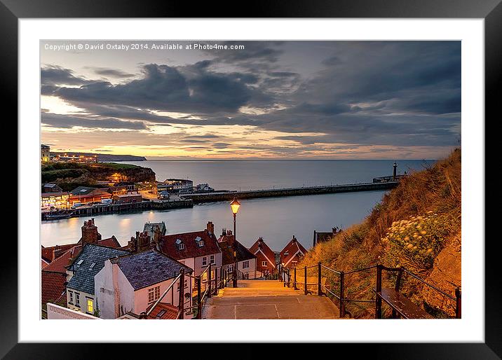  199 Steps in Whitby at Dusk Framed Mounted Print by David Oxtaby  ARPS