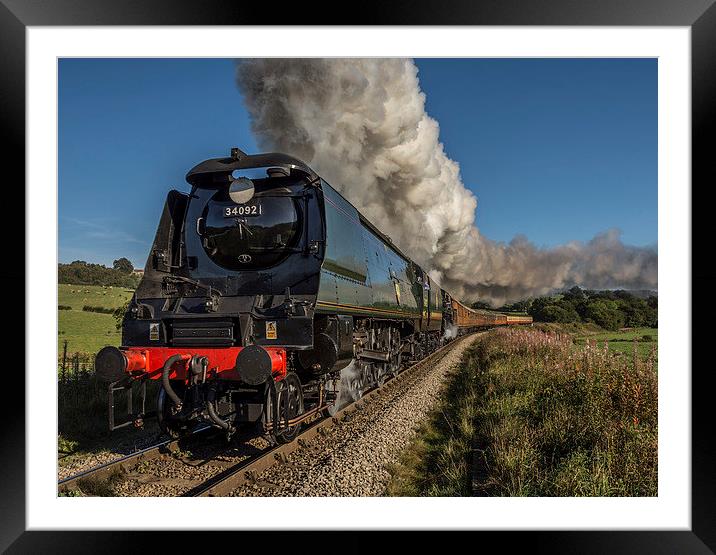  34092 'Wells' at Esk valley NYMR Framed Mounted Print by David Oxtaby  ARPS