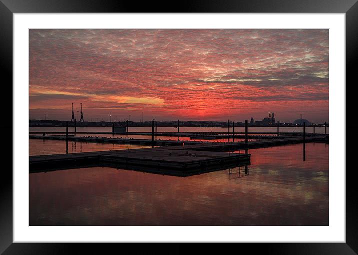  Red sky over Southampton Framed Mounted Print by David Oxtaby  ARPS
