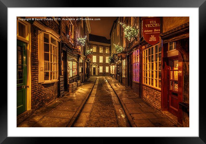  The Shambles at Christmas Framed Mounted Print by David Oxtaby  ARPS