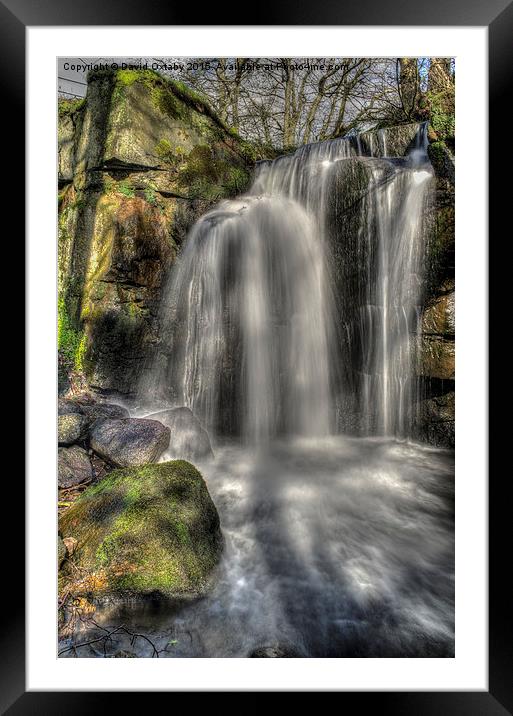  Lumsdale Waterfall Framed Mounted Print by David Oxtaby  ARPS