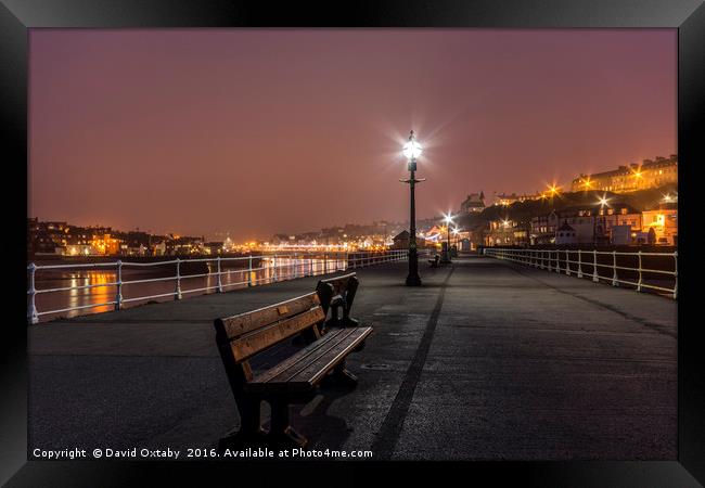 Whitby pier at dusk Framed Print by David Oxtaby  ARPS