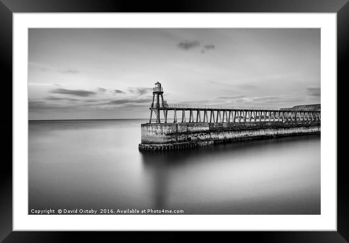 Whitby East Pier Framed Mounted Print by David Oxtaby  ARPS