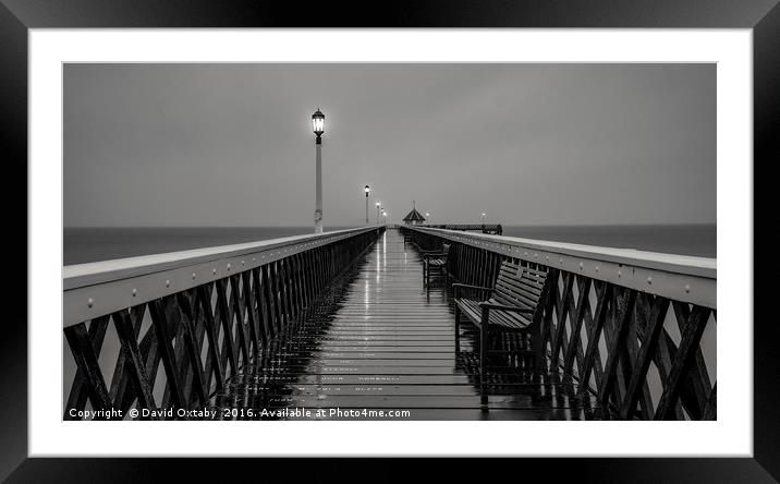 Wet evening at Yarmouth Pier Framed Mounted Print by David Oxtaby  ARPS