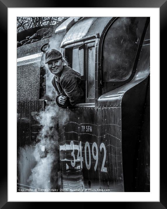 On the footplate of 'Wells' Framed Mounted Print by David Oxtaby  ARPS
