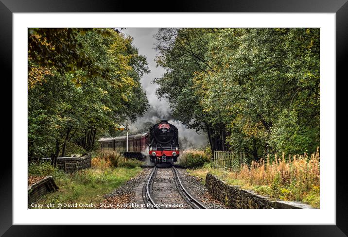 Flying Scotsman through Stubbins Framed Mounted Print by David Oxtaby  ARPS