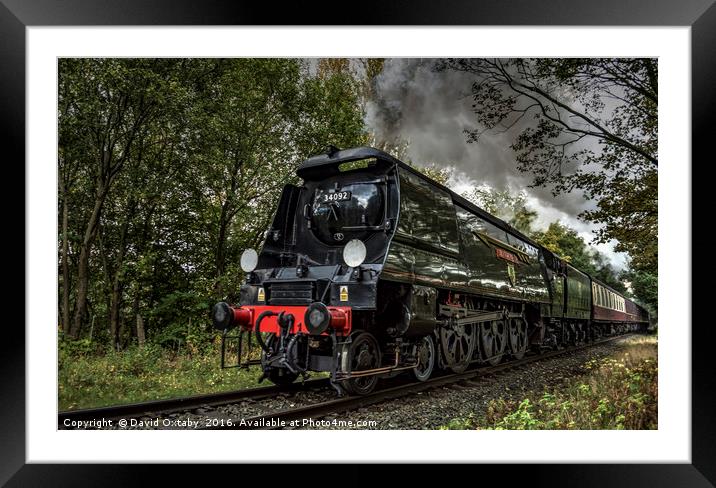 'City of Wells' leaving Ramsbottom station Framed Mounted Print by David Oxtaby  ARPS