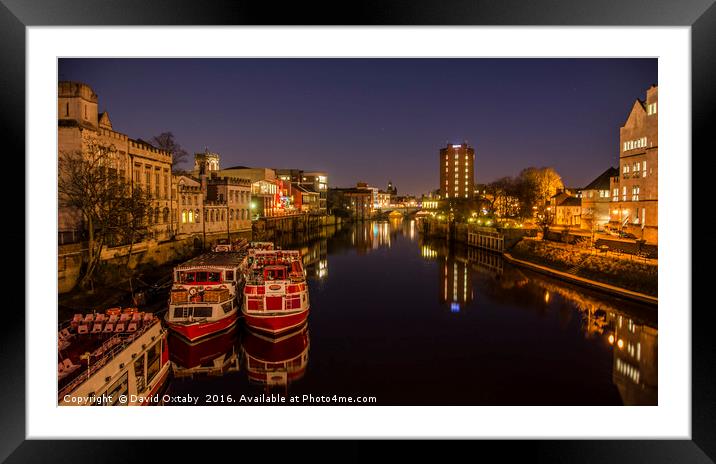 River Ouse at night Framed Mounted Print by David Oxtaby  ARPS