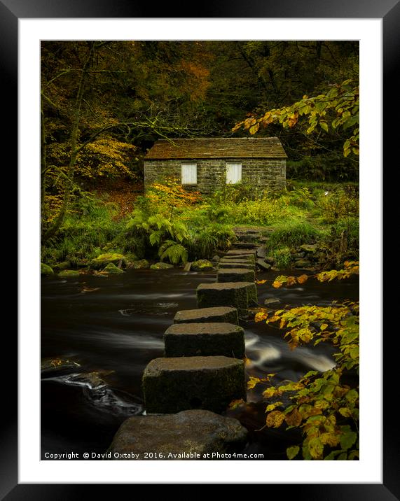 Across the stepping stones Framed Mounted Print by David Oxtaby  ARPS