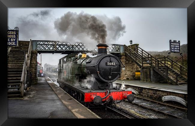 5643 at Embsay station Framed Print by David Oxtaby  ARPS