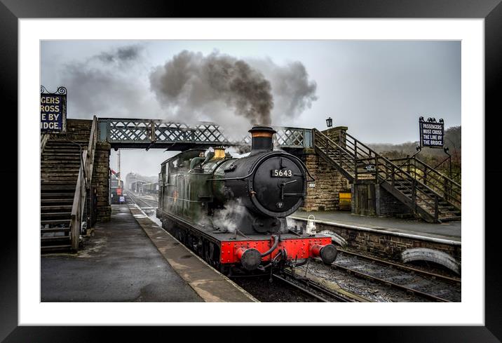 5643 at Embsay station Framed Mounted Print by David Oxtaby  ARPS