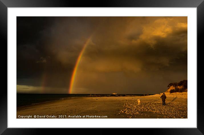 Rainbow over Bembridge Framed Mounted Print by David Oxtaby  ARPS