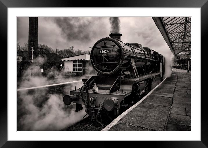 48624 at Ramsbottom Station Framed Mounted Print by David Oxtaby  ARPS