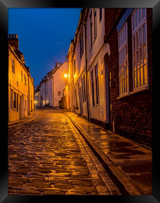 Wet Whitby at dusk Framed Print by David Oxtaby  ARPS