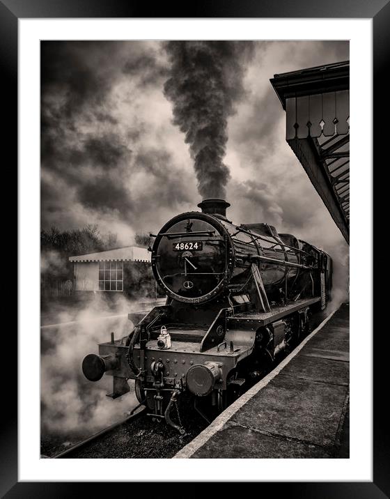 48624 at Ramsbottom Station Framed Mounted Print by David Oxtaby  ARPS
