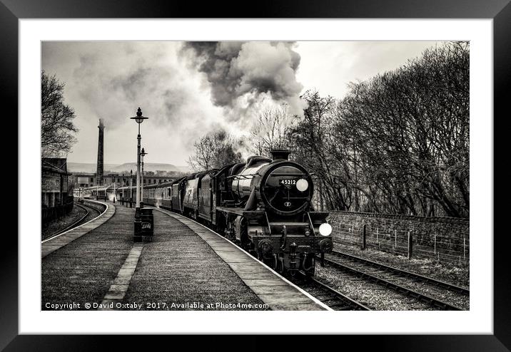 45212 and City of Wells arrives as Rawtonstall Framed Mounted Print by David Oxtaby  ARPS