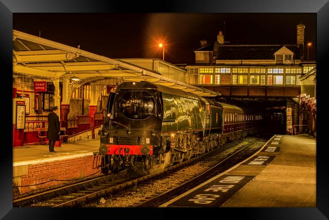34092 'City of Wells' at Keighley Framed Print by David Oxtaby  ARPS