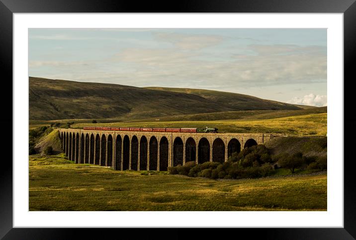 Flying Scotsman passing over Ribbleshead Viaduct Framed Mounted Print by David Oxtaby  ARPS