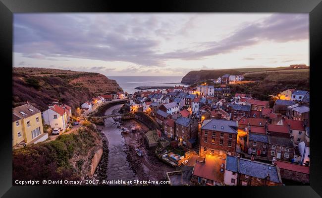 Staithes at sunrise Framed Print by David Oxtaby  ARPS
