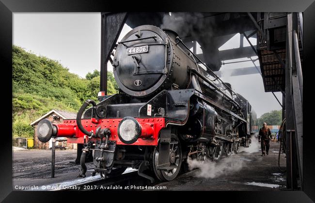 44806 being coaled at Grosmont Framed Print by David Oxtaby  ARPS