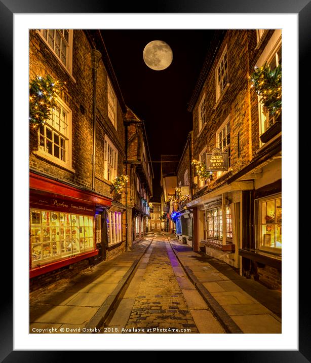 Moonrise over the Shambles Framed Mounted Print by David Oxtaby  ARPS