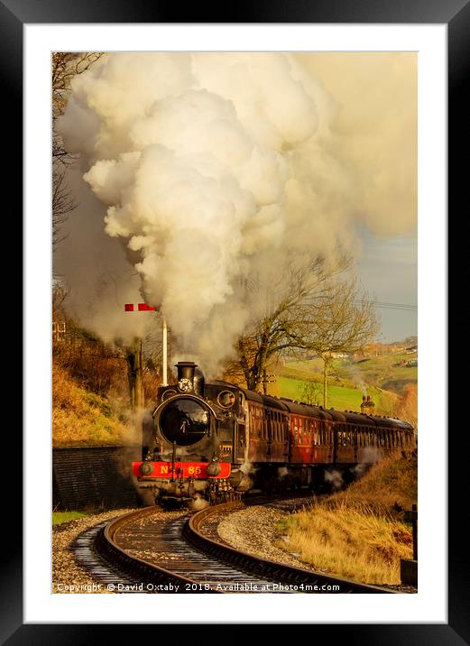 85 leaving Oakworth Station Framed Mounted Print by David Oxtaby  ARPS