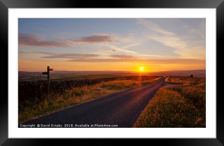 Evening sun at Lothersdale Framed Mounted Print by David Oxtaby  ARPS