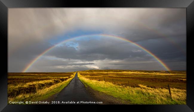 Double Rainbow over Ilkley Moor Framed Print by David Oxtaby  ARPS