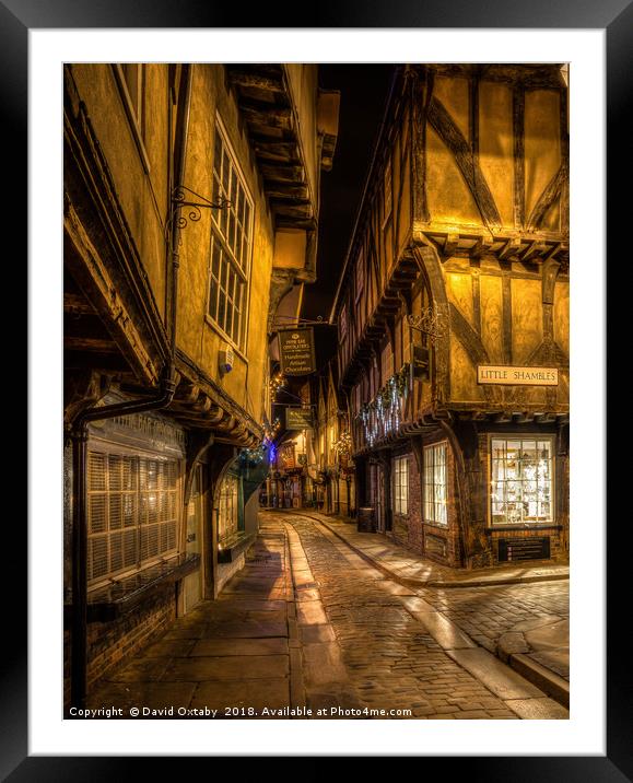 The Shambles at night Framed Mounted Print by David Oxtaby  ARPS