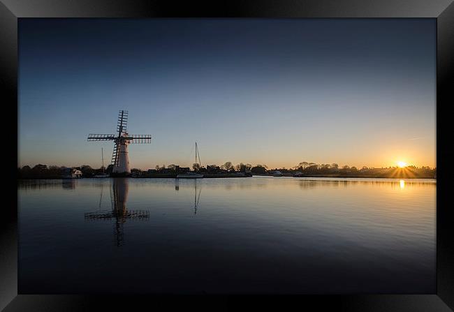  Thurne Windmill sunrise Framed Print by Darren Carter