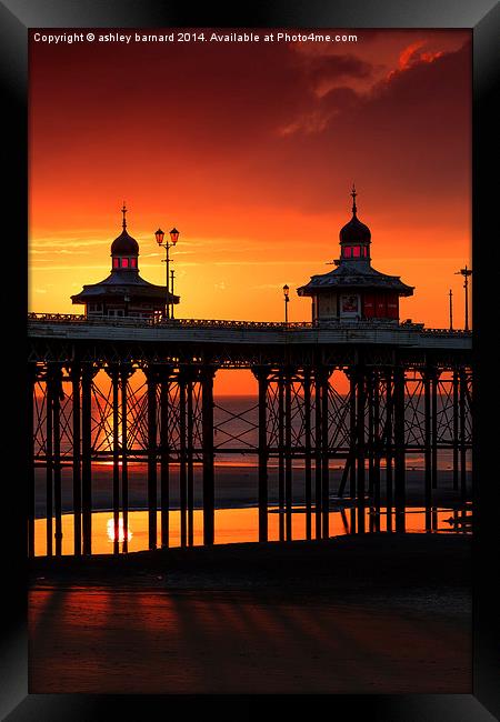  Blackpool Sunset Framed Print by ashley barnard