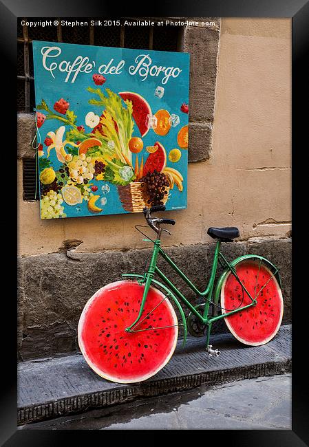  Bicycle with Melon Wheels Framed Print by Stephen Silk